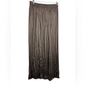 VTG Y2K Ann Taylor Pleated Maxi Skirt Women M Chocolate Brown Old Money Classic
